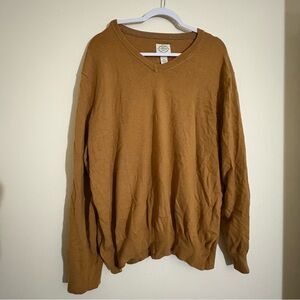 Men’s St John’s Bay Yellow V-Neck Long Sleeved Sweater Size XXL